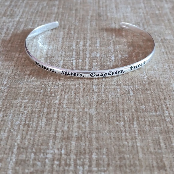 925 Silver Inscribed Cuff Bracelet - Picture 3 of 6